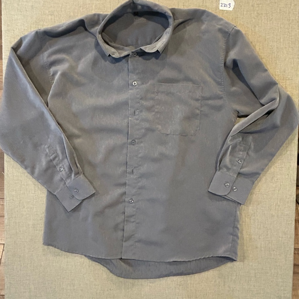 Agenda Men's Casual Gray Button Down Shirt